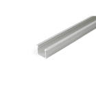 ENGITECHS - PR2004FT PROFIL ALUMINIUM ENCASTRE GRIS 2M + CAPOT TRANSPARENT