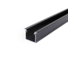 ENGITECHS - PR2004FT PROFIL ALUMINIUM ENCASTRE NOIR 1CM + CAPOT TRANSPARENT