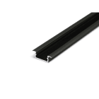 ENGITECHS - PR2012J PROFIL ALUMINIUM ENCASTRE NOIR 1CM + CAPOT