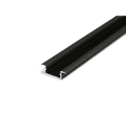 ENGITECHS - PR2012J PROFIL ALUMINIUM ENCASTRE NOIR 2M + CAPOT