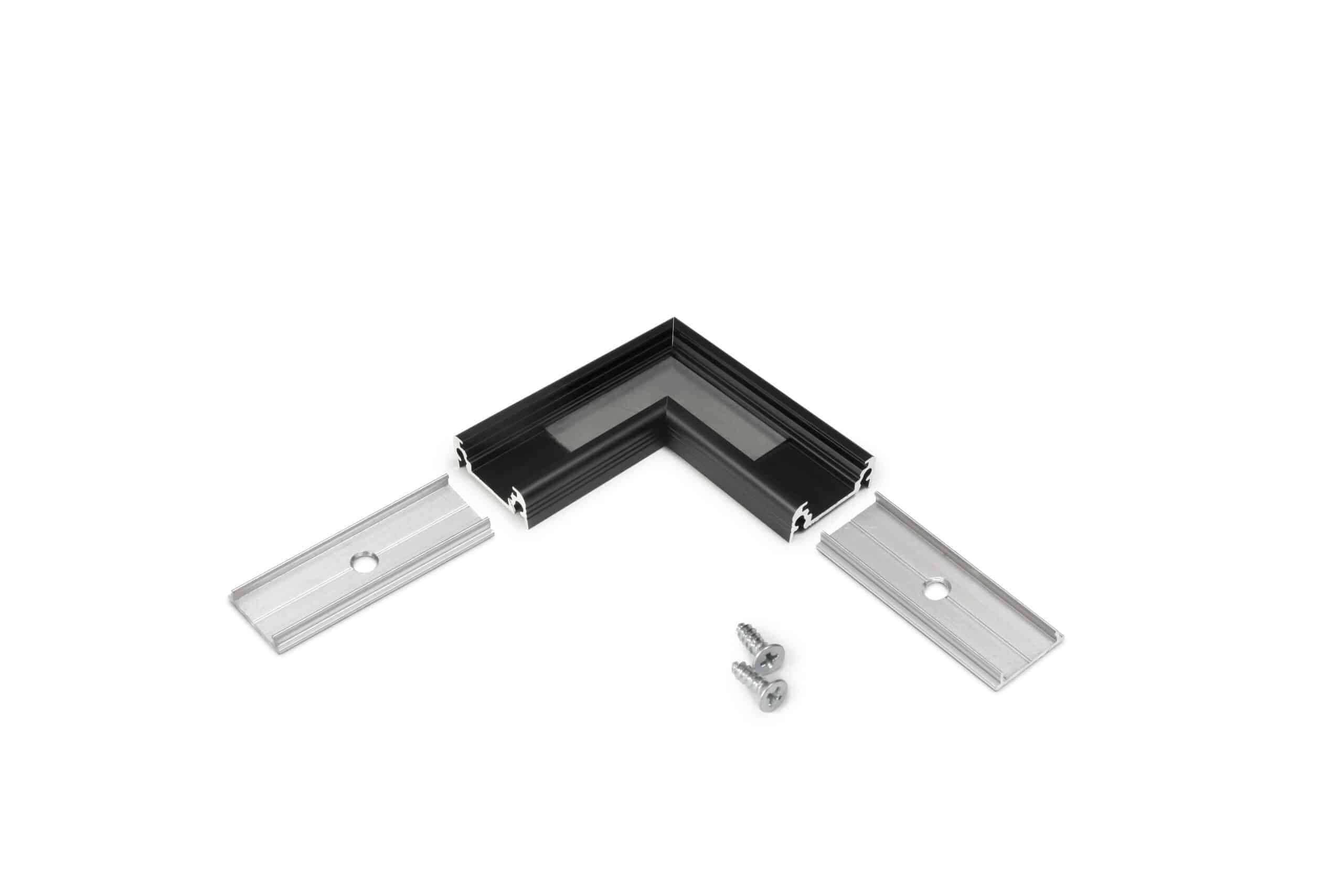 ENGITECHS - PR2015 CONNECTEUR D'ANGLE 90 DEGRES HAUT NOIR VENDU A L'UNITE