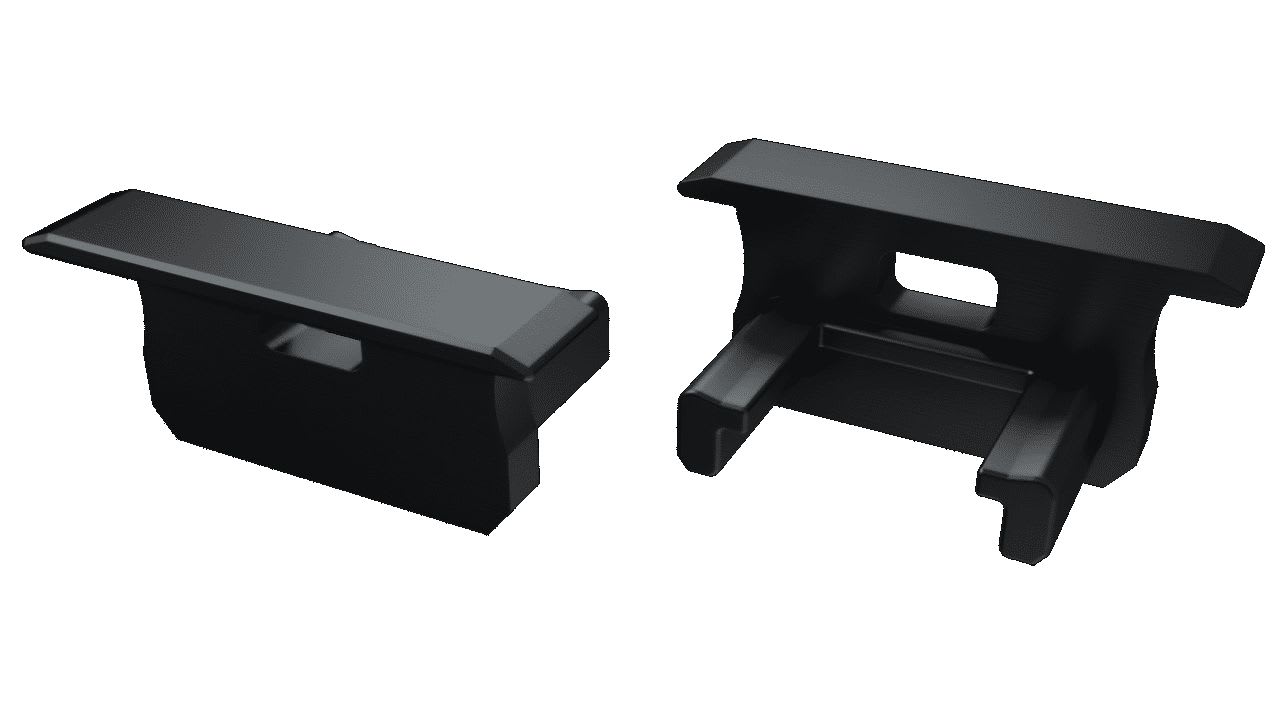 ENGITECHS - PR5002-1D BOUCHON DE FINITION EN MATIERE PLASTIQUE DROIT NOIR VENDU PAR LOT DE 2