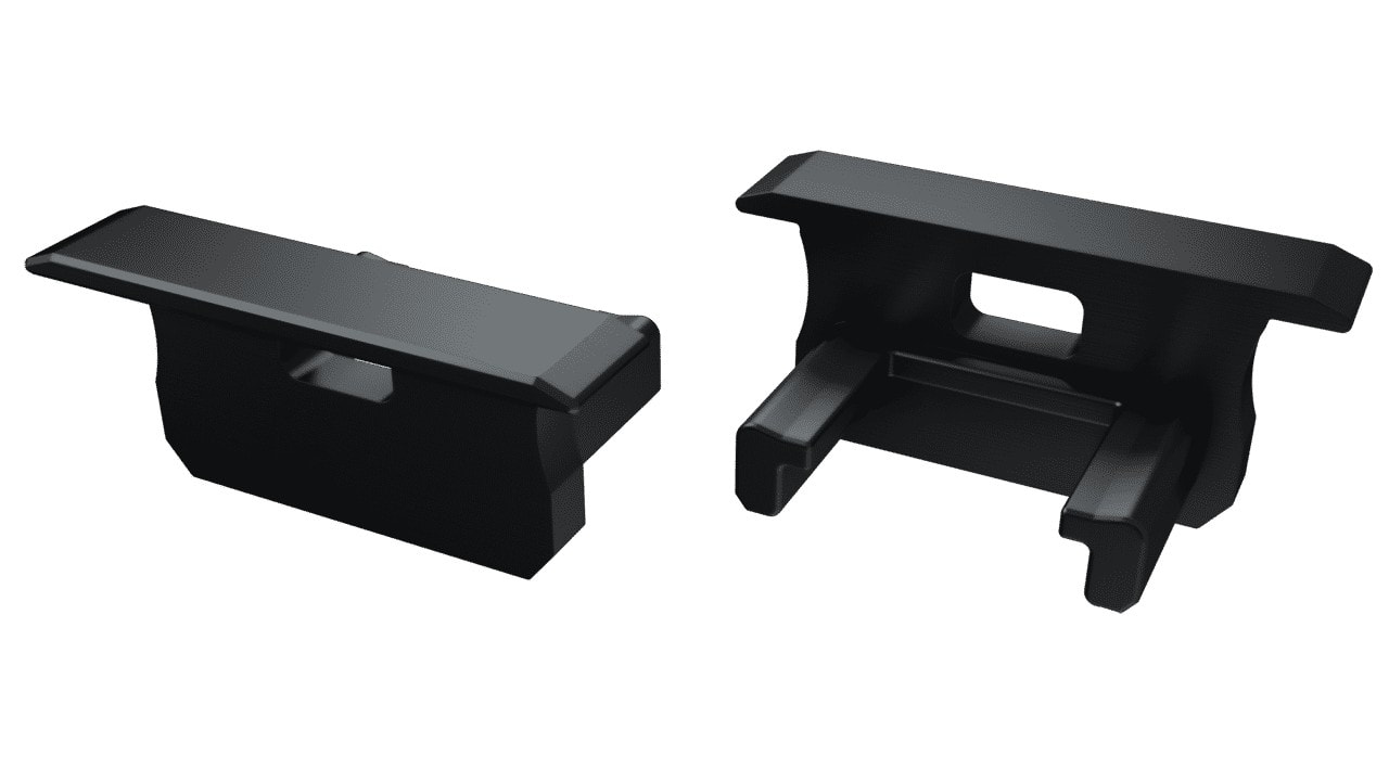 ENGITECHS - PR5002-1D BOUCHON DE FINITION EN MATIERE PLASTIQUE DROIT NOIR VENDU PAR LOT DE 2