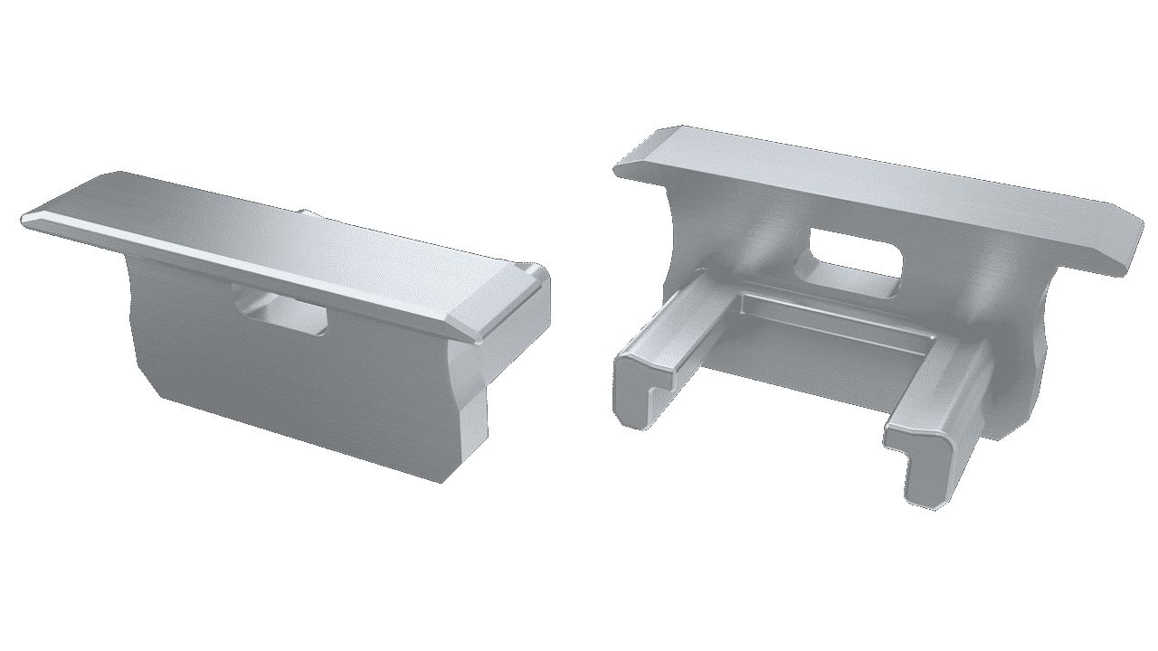 ENGITECHS - PR5002-1D BOUCHON DE FINITION EN MATIERE PLASTIQUE DROIT GRIS VENDU PAR LOT DE 2