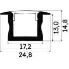 ENGITECHS - PR1002 PROFIL ALU A ENCASTRER GRIS 2M + CAPOT TRANSPARENT