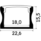 ENGITECHS - PR1041 PROFILE SAILLIE D'UNE LONGUEUR DE 1CM NOIR + DIFFUSEUR
