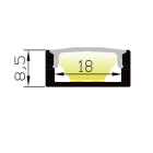 ENGITECHS - PR1045 PROFIL ALU EN SAILLIE, 1CM, BLANC + DIFFUSEUR
