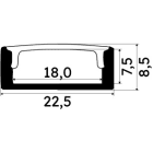 ENGITECHS - PR1045 PROFIL ALU EN SAILLIE, 1CM, BLANC + DIFFUSEUR