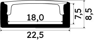 ENGITECHS - PR1045 PROFILE SAILLIE D'UNE LONGUEUR DE 1CM NOIR + DIFFUSEUR