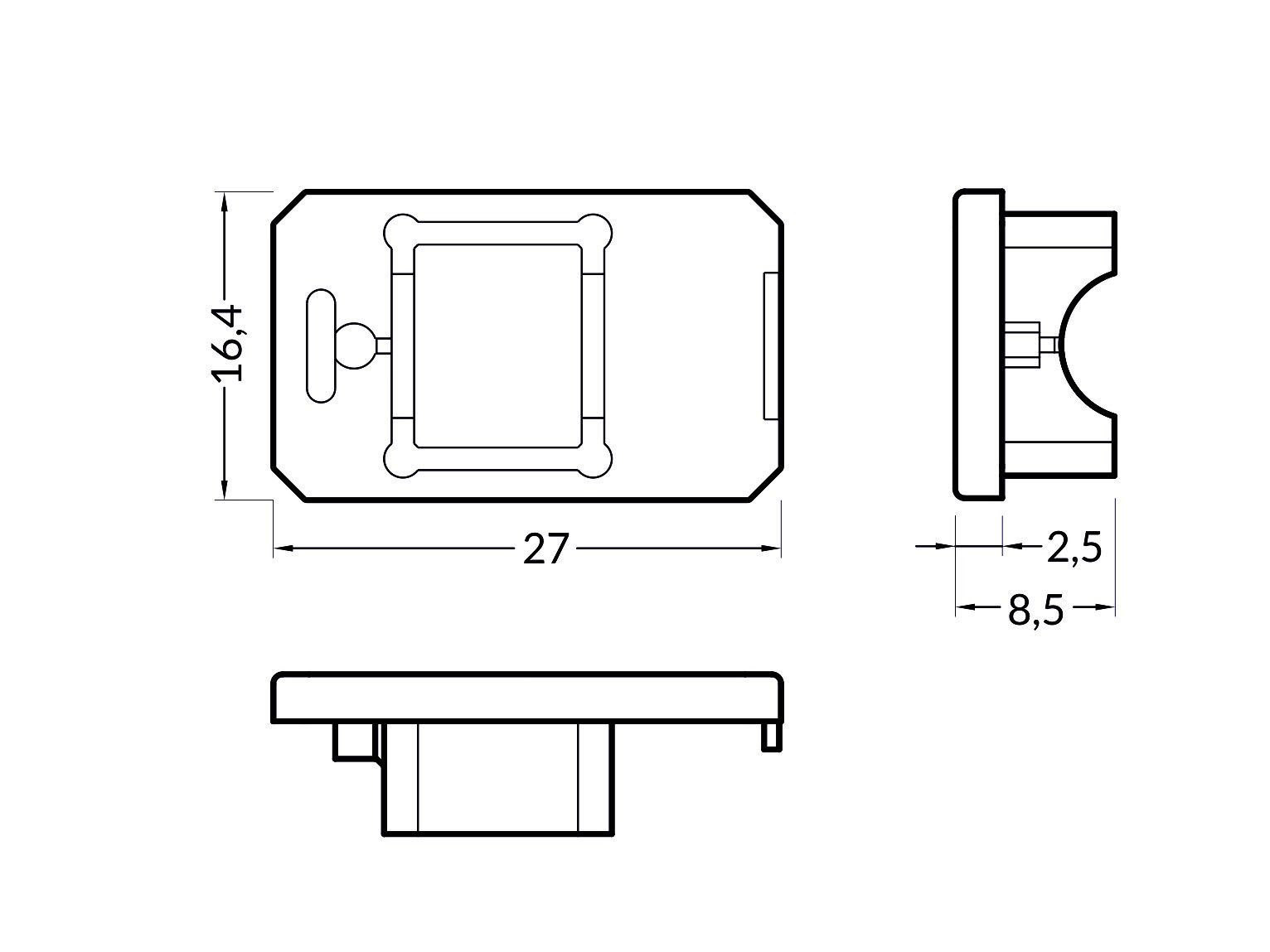 ENGITECHS - PR2026 BOUCHON DE FINITION EN MATIERE PLASTIQUE GRIS VENDU PAR LOT DE 2