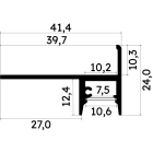 ENGITECHS - PR2032 PROFIL ALU NEZ DE MARCHE GRIS 1CM A CARRELER