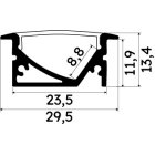 ENGITECHS - PR4019 PROFIL ALU ANGLE GRIS 1CM + CAPOT MILKY