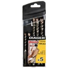 Diager - Coffret 5 forets béton BOOSTER 3 taillants SDS+ 5,6 x110mm; 6,8,10 x160mm