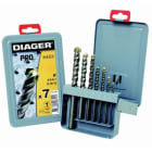 Diager - Coffret 7 forets béton Pro attachement cylindrique 4,5,6,7,8,10,12 mm