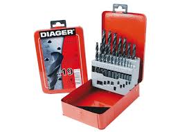 Diager - Coffret 19 forets HSS Standard coffret 19 forets HSS laminés 1 à 10mm par 0,5mm