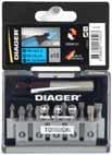 Diager - Coffret 12 embout torsion 25mm PZ1-2x2-3 PH1-2x2-3 PL4,5-5,5-6,5 + porte embout