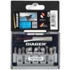 Diager - Coffret 12 embout torsion 25mm PZ1-2x2-3 PH1-2x2-3 PL4,5-5,5-6,5 + porte embout