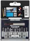 Diager - Coffret 7 embouts torsion Torx lg 25mm Torx 10-15-20-25-30-40 + porte embout