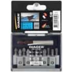 Diager - Coffret 7 embouts torsion Torx lg 25mm Torx 10-15-20-25-30-40 + porte embout