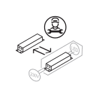 Norka by RIDI - Lanière de suspension large en matière synthétique blanche milieu et fin de rail