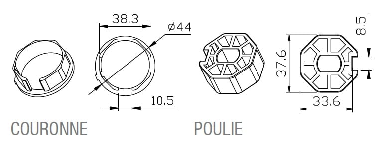 Came - Acc. Divers Adaptateur octogonal 40x0,6mm excentrique 0,9mm