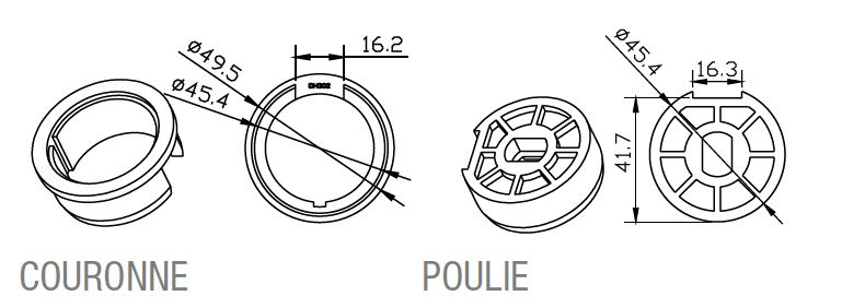 Came - Acc. Divers Mécanique Adaptateur rond 50x2mm