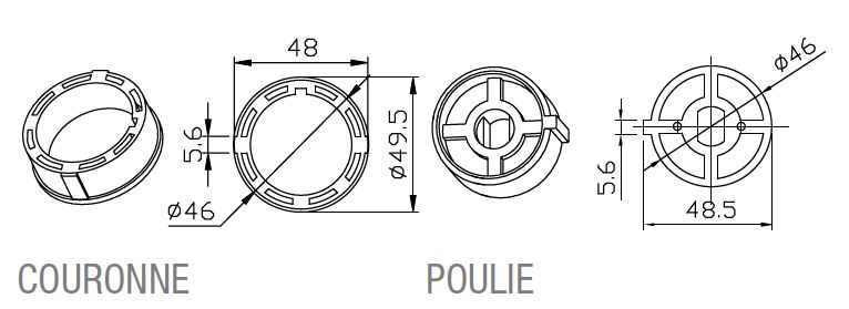 Came - Acc. Divers Mécanique Adaptateur rond 61mm renforcé 7mm