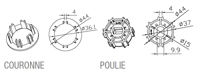 Came - Acc. Divers Mécanique Adaptateur ogive 54x8,5mm
