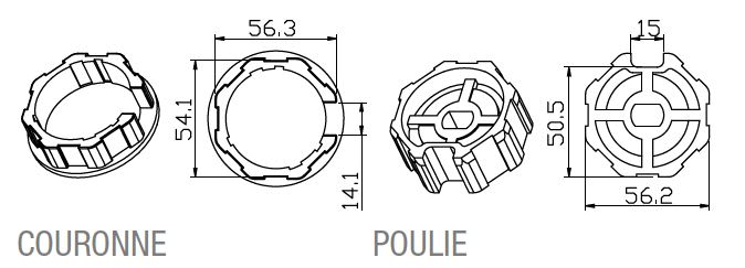 Came - Acc. Divers Mécanique Adaptateur octogonal 59 x 0,6mm
