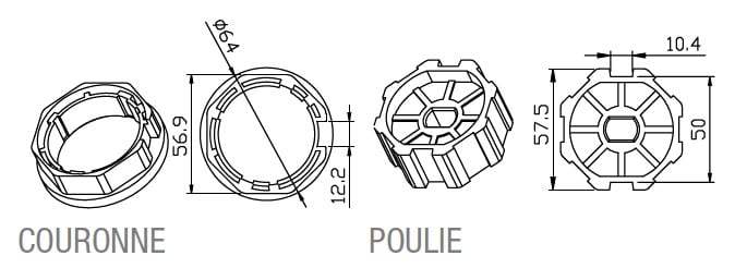 Came - Accessoire Divers Mécanique Adaptateur octogonal 60 x 0,8mm