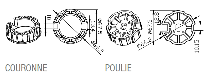 Came - Accessoire Divers Mécanique Adaptateur ogive 70x1mm