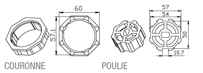 Came - Acc. Divers Mécanique Adaptateur octogonal 59 x 0,7mm
