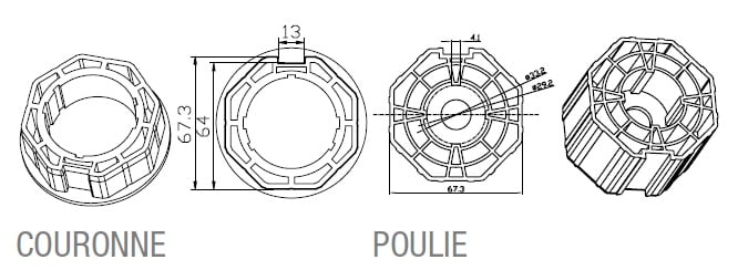 Came - Acc. Divers Mécanique Adaptateur octogonal 70 x 1,2mm
