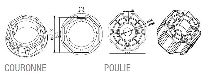 Came - Acc. Divers Mécanique Adaptateur octogonal 70x1,2mm obturateur