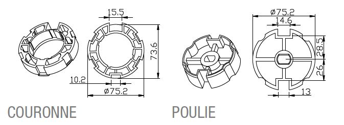 Came - Accessoire Divers Mécanique Adaptateur ogive 78x1,2mm