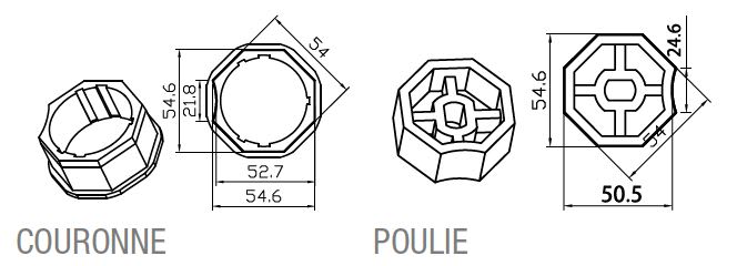 Came - Acc. Divers Adaptateur octogonal 58x0,6mm (étoile )