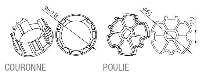 Came - Acc. Divers Mécanique Adaptateur rond Z.F. 64 x 1mm