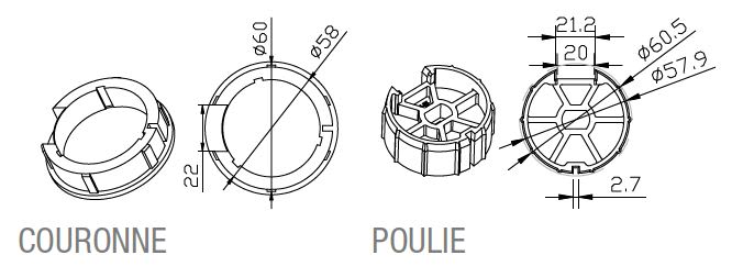 Came - Acc. Divers Mécanique Adaptateur ogive départ 62x0,6mm