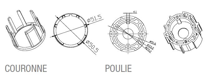 Came - Acc. Divers Mécanique Adaptateur rond Z.F. 54x0,5mm obturateur