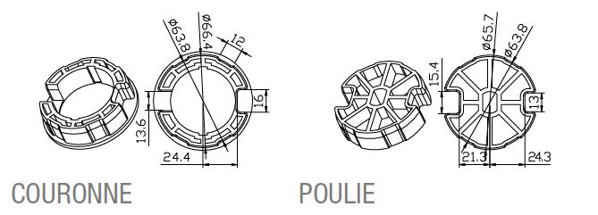 Came - Acc. Divers Mécanique Adaptateur rond 70x1,5mm