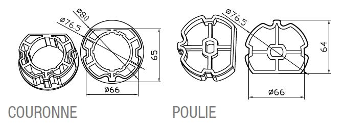 Came - Accessoire Divers Mécanique Adaptateur rond Z. F. 80 x 1mm (YK5123)