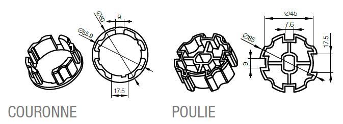 Came - Acc. Divers Mécanique Adaptateur rond 58x0,8mm