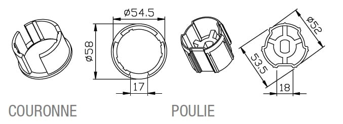 Came - Acc. Divers Mécanique Adaptateur rond 57x1,5mm