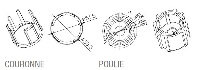 Came - Acc. Divers Mécanique Ogive départ 53x0,6mm volet roulant