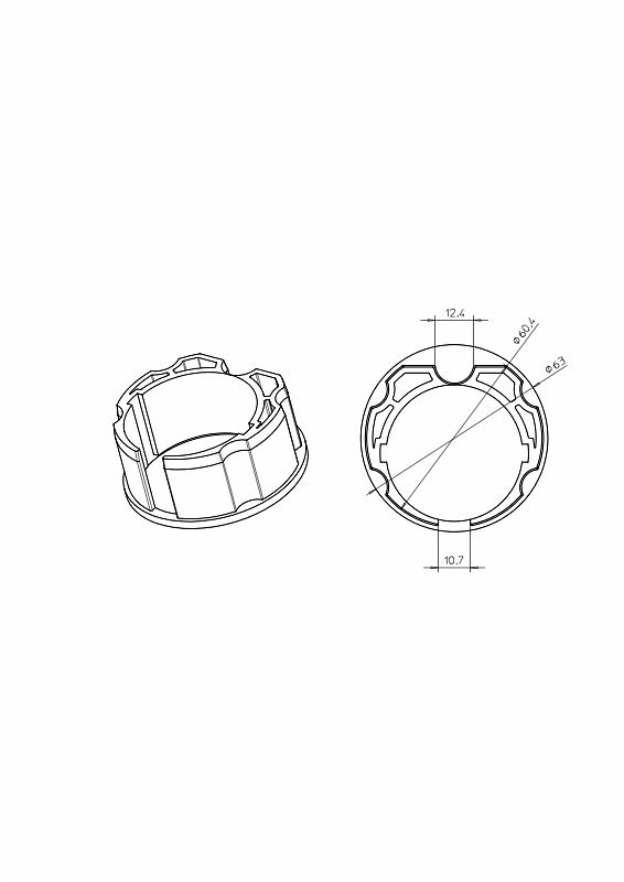 Came - Acc. Divers Mécanique Adaptateur ogive inclinée 63mm