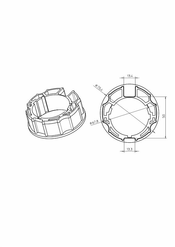 Came - Accessoire Divers Mécanique Adaptateur ogive inclinée 70mm