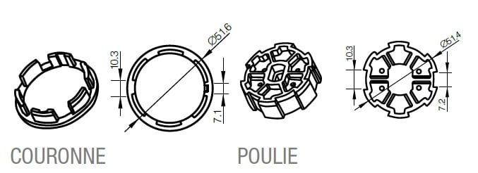 Came - Accessoire Divers Mécanique Adaptateur rond renforcé 56x4,5mm