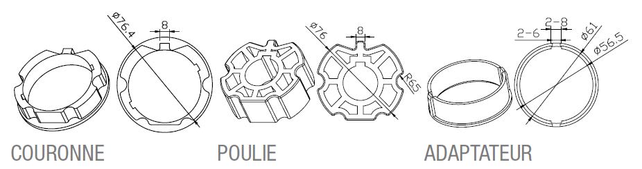 Came - Accessoire Divers Mécanique Adaptateur rond Z. F. 80 x 1mm V2 (YK6106)