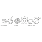 Came - Acc. Divers Mécanique Adaptateur rond 102,5 x 2,5mm
