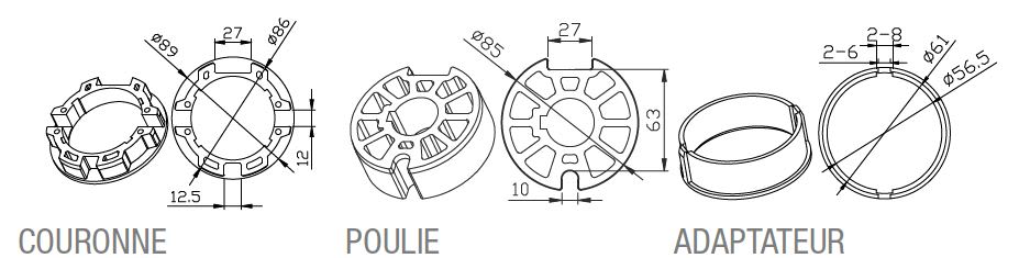 Came - Acc. Divers Mécanique Adaptateur rond 90x1,5mm